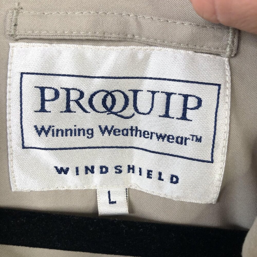 ProQuip Golf Windshirt Mens Large Khaki Windshield Quarter Zip Jacket Pullover - Picture 6 of 16